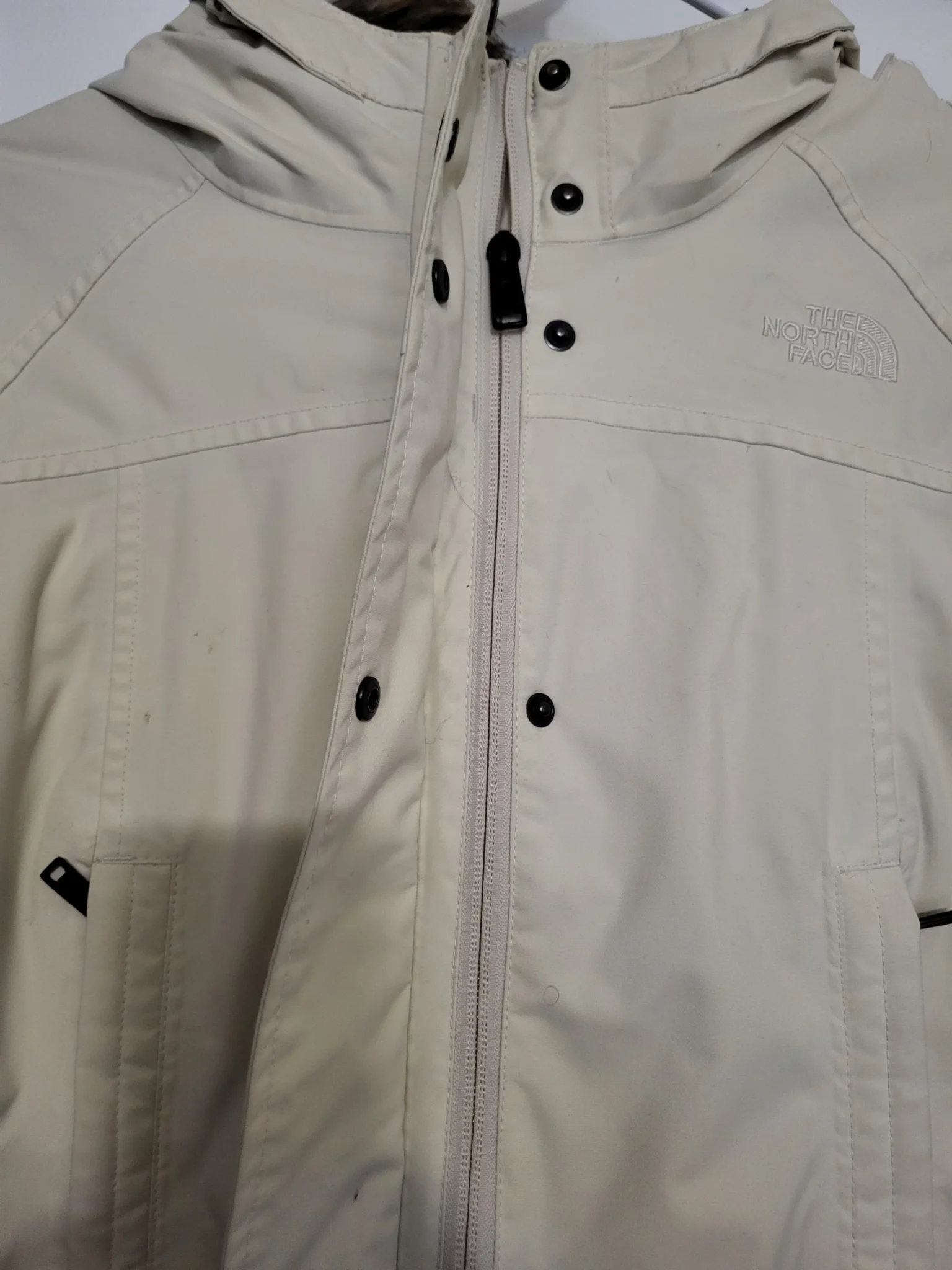 Image for The North Face Brooklyn Down Parka Jacket / Coat - Cream Beige / Beige Cream - Women’s Size L