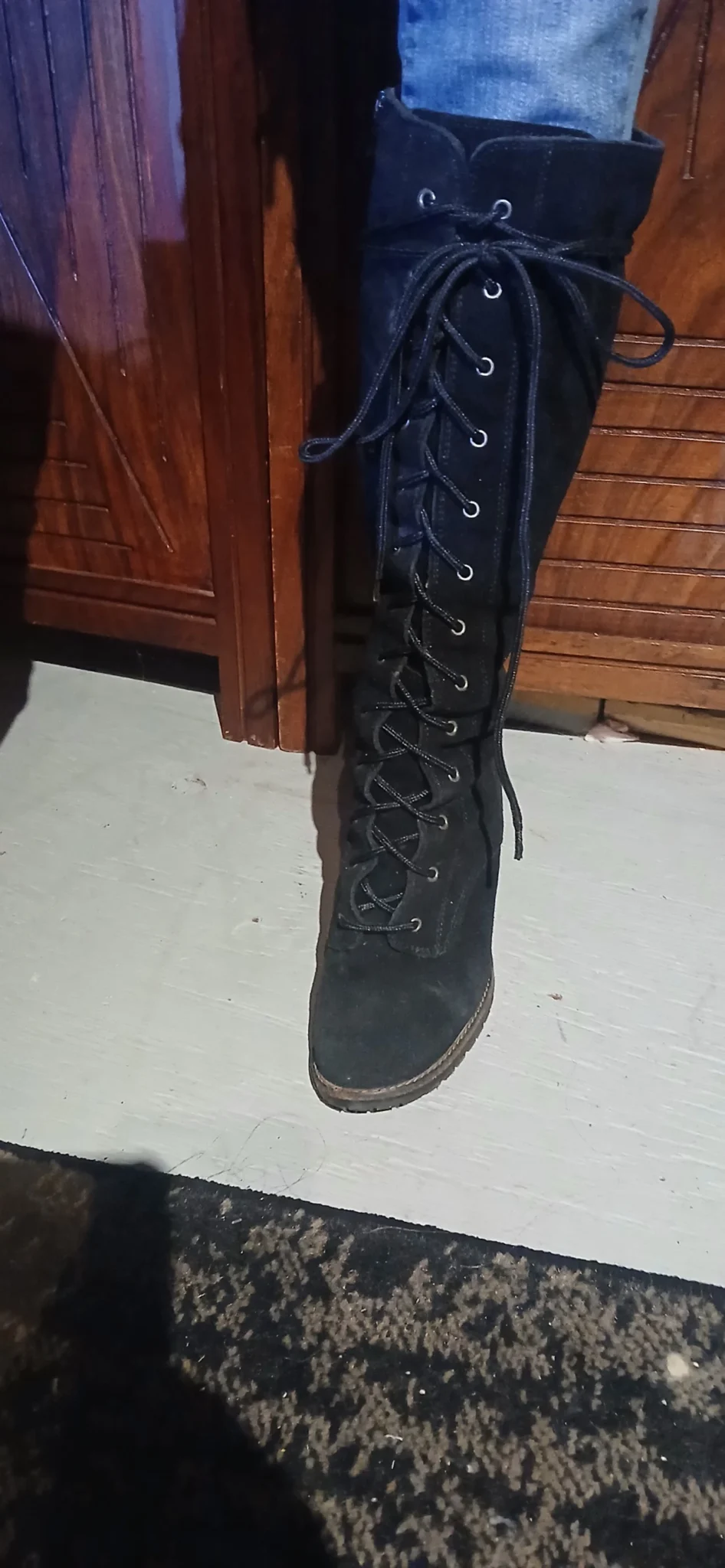 Image for Black suede boots