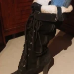 Thumbnail for Black suede boots