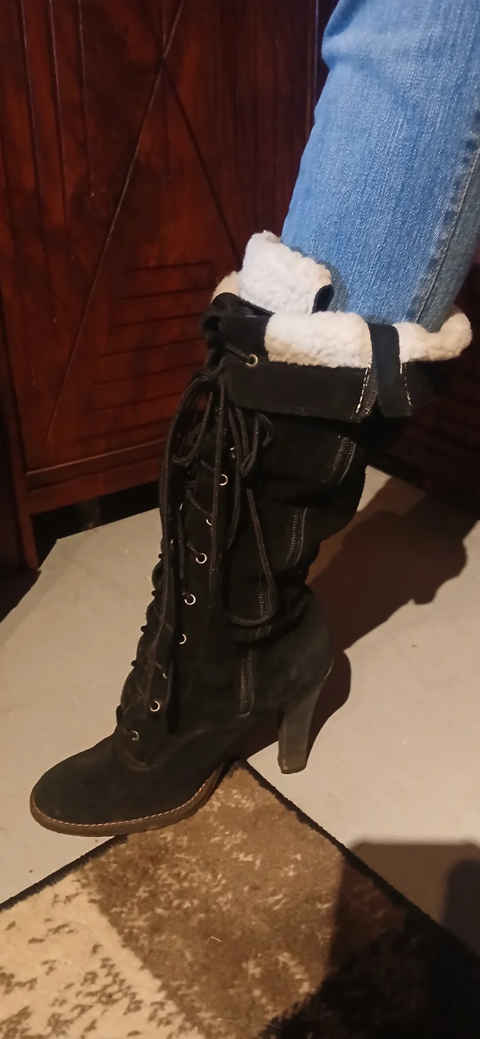 Image for Black suede boots