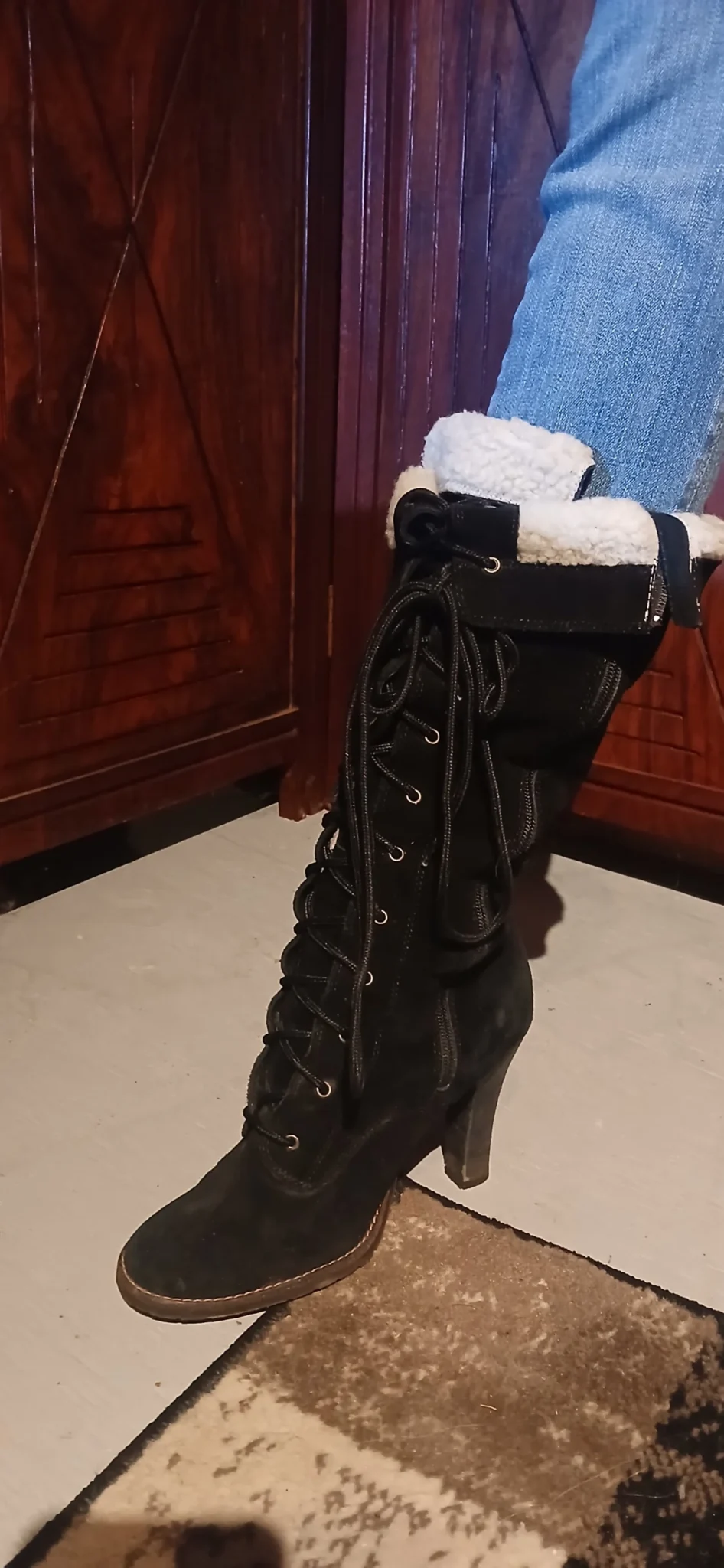 Image for Black suede boots