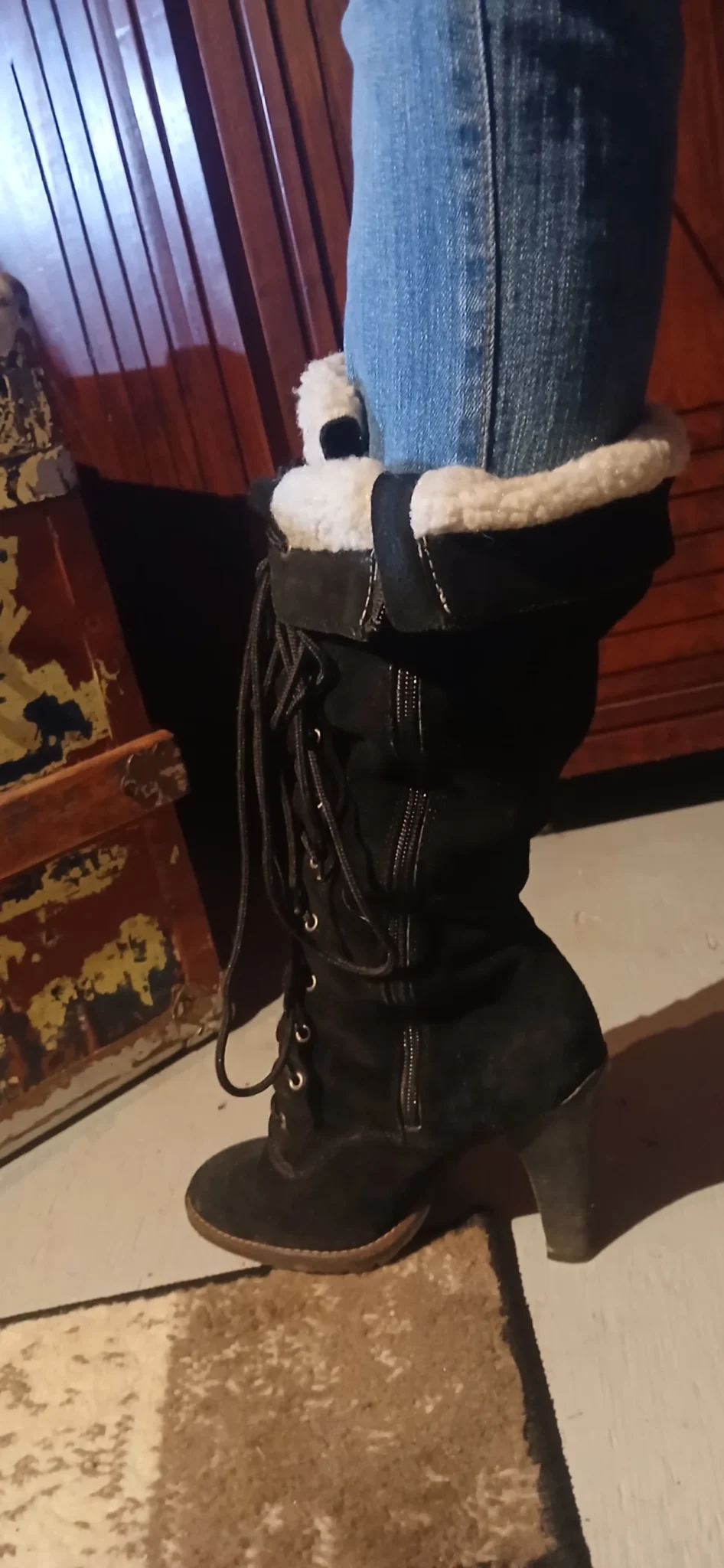 Image for Black suede boots