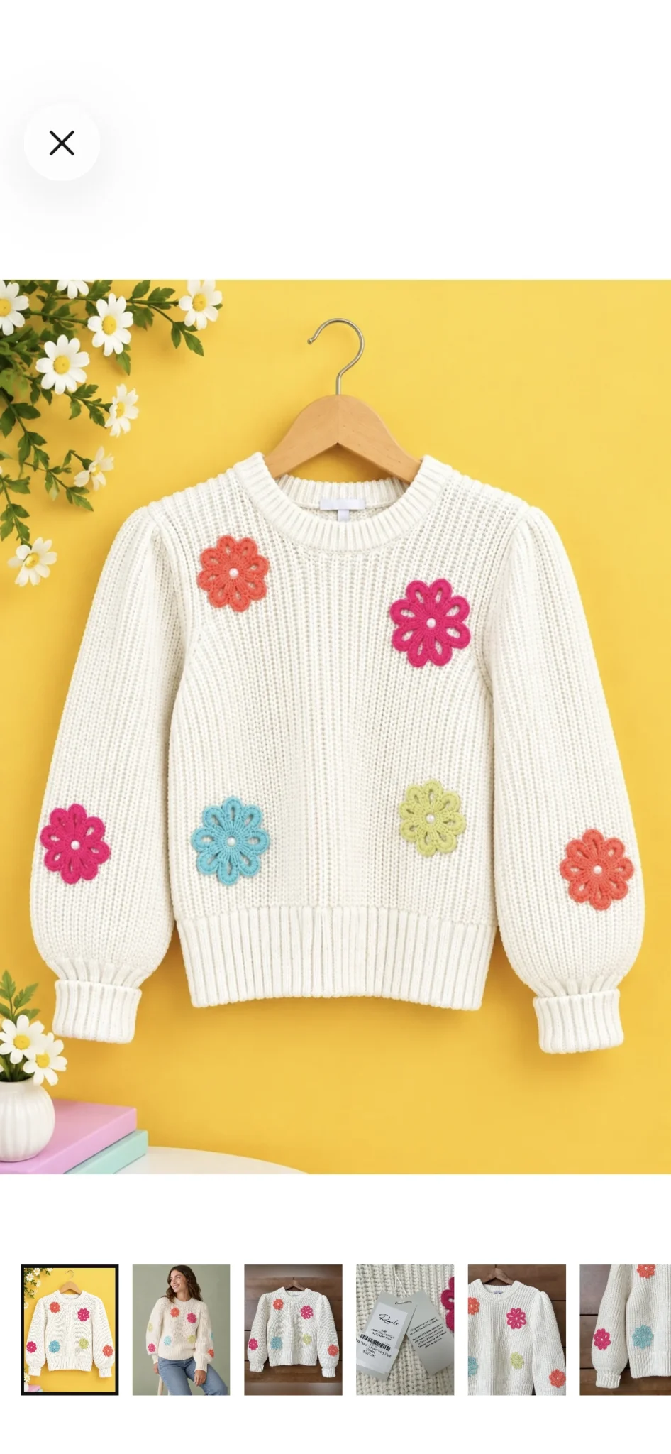 Featured image for Chandail Rails avec appliqués fleuris en crochet
