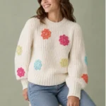 Thumbnail for Chandail Rails avec appliqués fleuris en crochet