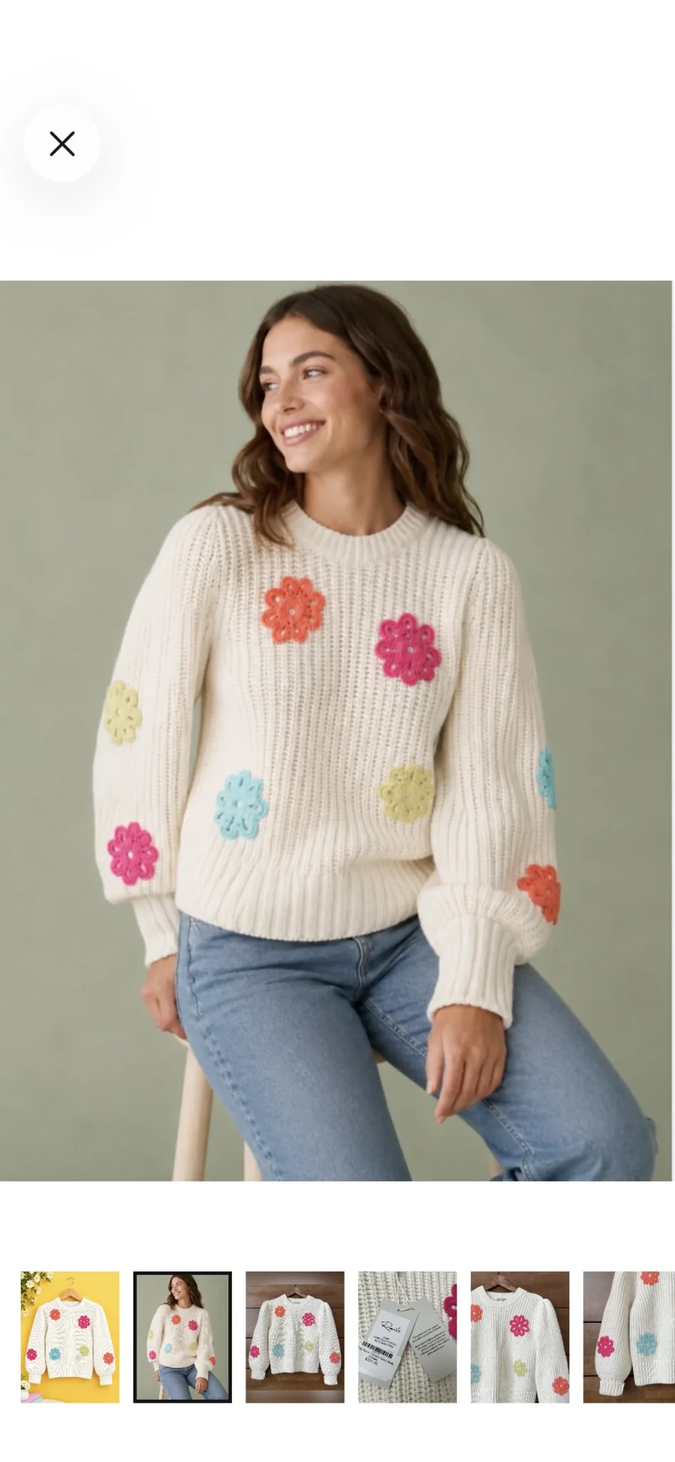 Image for Chandail Rails avec appliqués fleuris en crochet