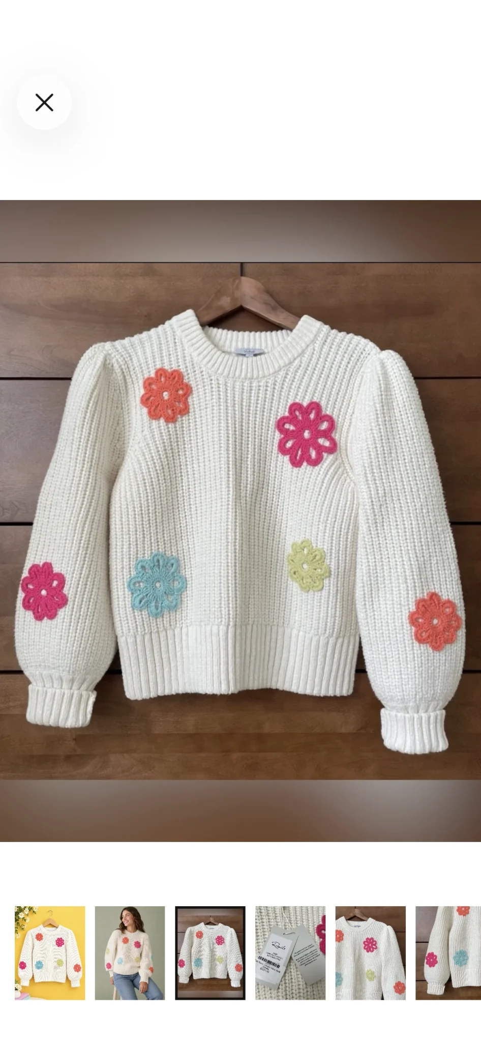 Image for Chandail Rails avec appliqués fleuris en crochet