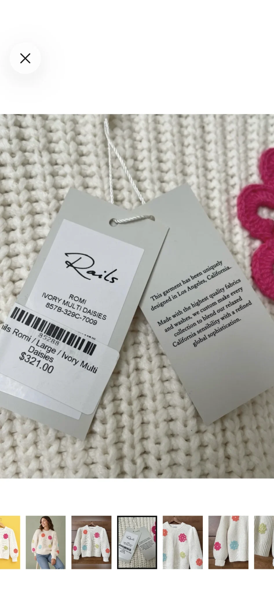 Image for Chandail Rails avec appliqués fleuris en crochet