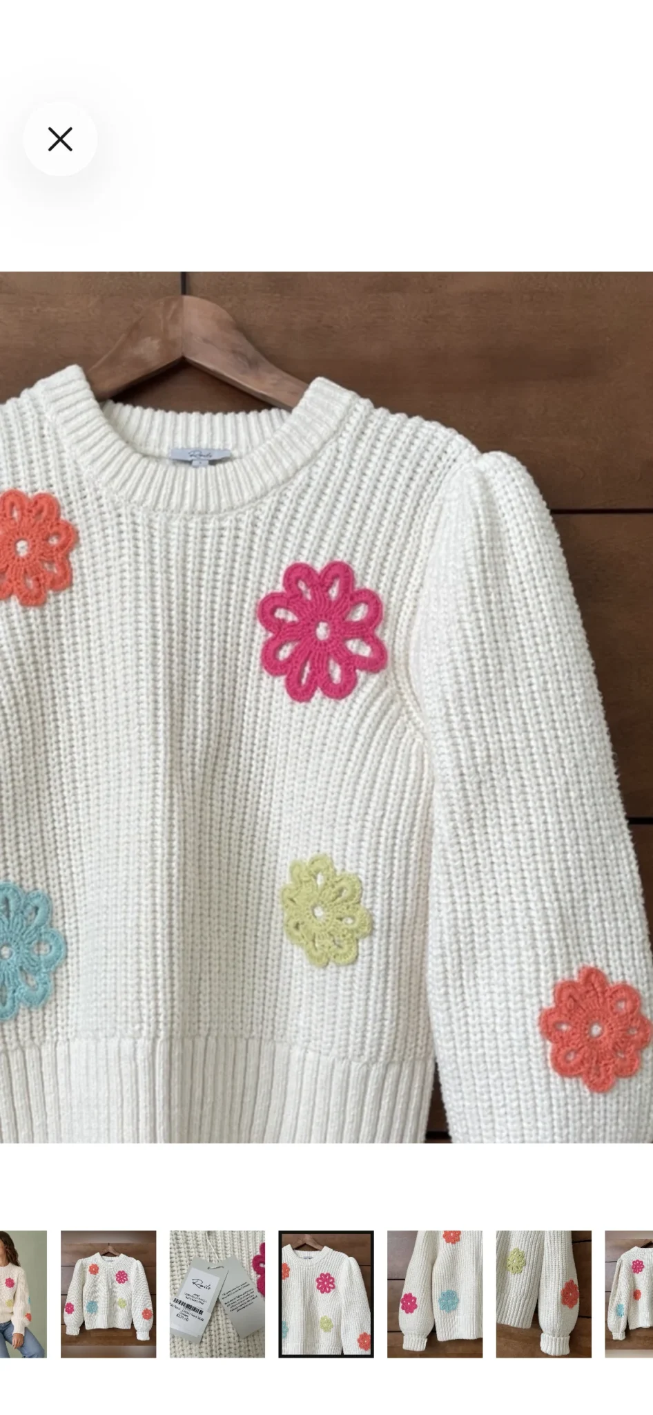 Image for Chandail Rails avec appliqués fleuris en crochet