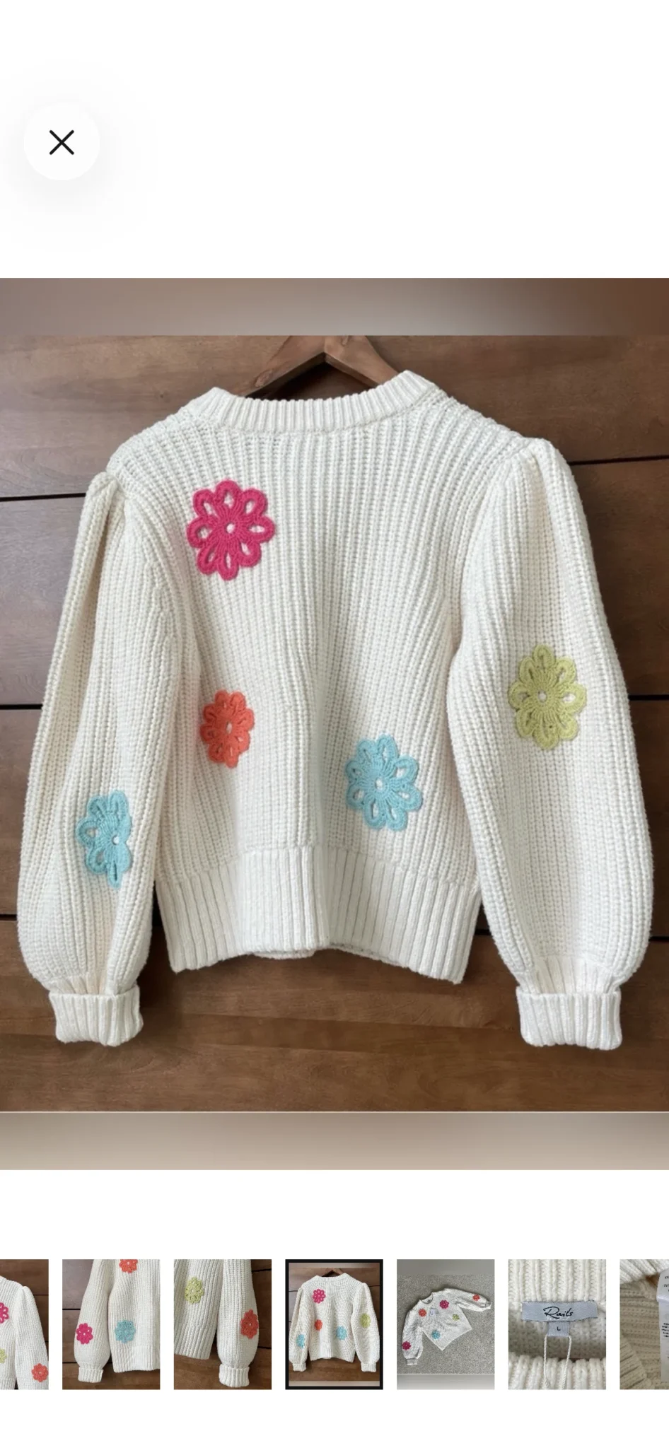 Image for Chandail Rails avec appliqués fleuris en crochet
