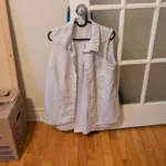 Featured thumbnail for Blouse sans manche rayée bleu et blanc