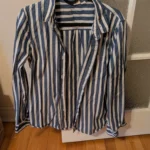 Featured thumbnail for Blouse manches longues rayée blanc et bleu