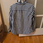 Thumbnail for Blouse manches longues rayée blanc et bleu