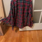 Thumbnail for Blouse manches longues rayée rouge et vert
