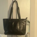 Thumbnail for Wild West Los Angeles black leather tote bag – Large size / Work & Everyday