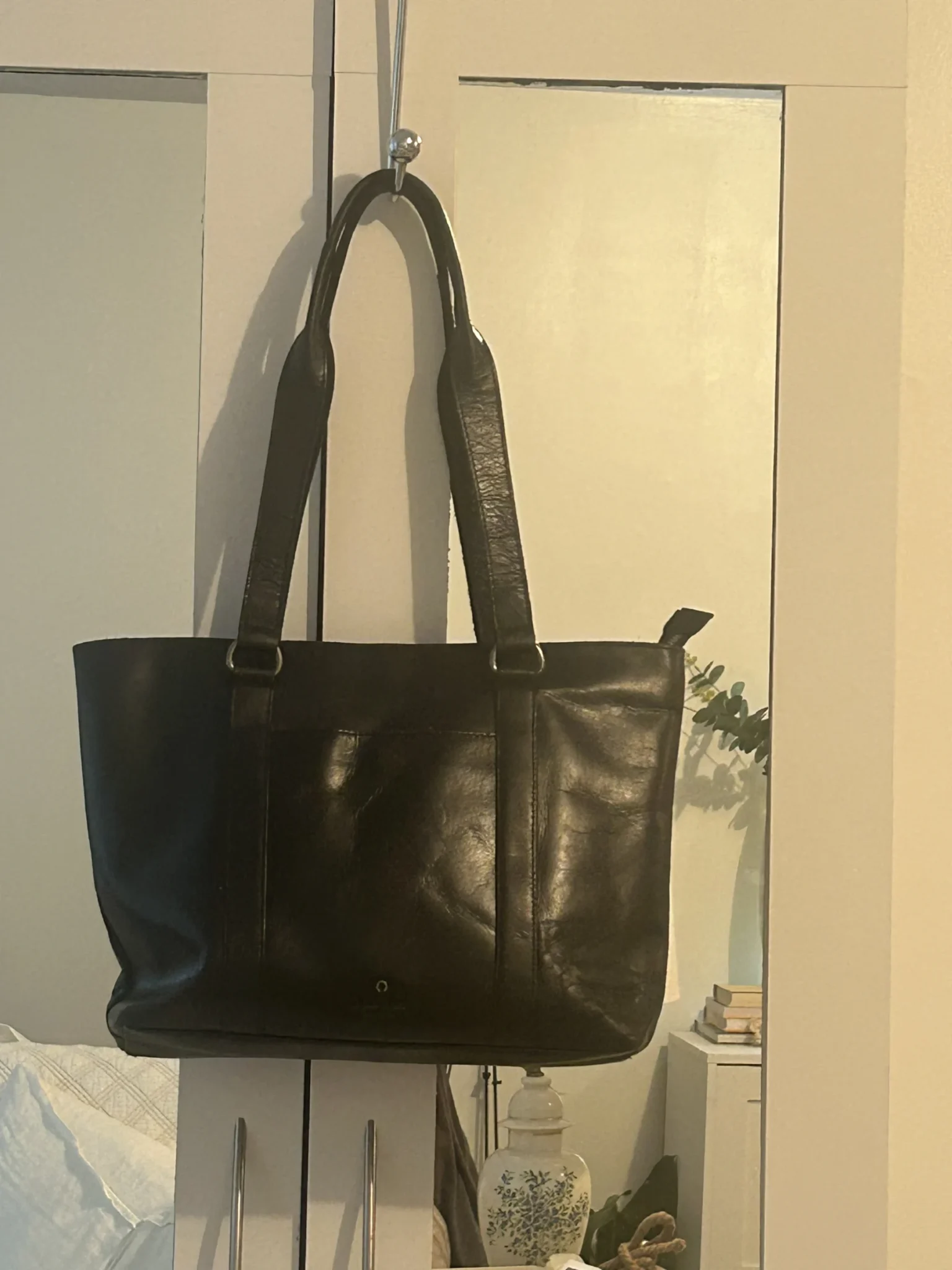 Image for Wild West Los Angeles black leather tote bag – Large size / Work & Everyday