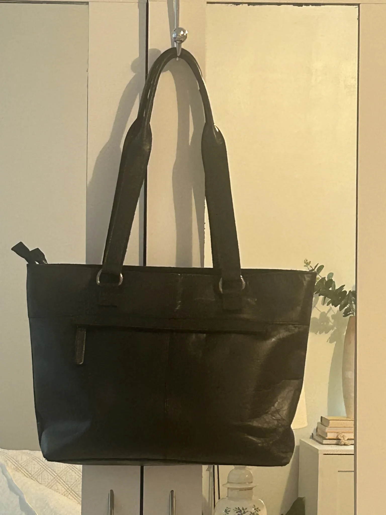 Image for Wild West Los Angeles black leather tote bag – Large size / Work & Everyday
