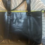Thumbnail for Wild West Los Angeles black leather tote bag – Large size / Work & Everyday