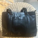 Thumbnail for Wild West Los Angeles black leather tote bag – Large size / Work & Everyday