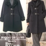 Thumbnail for Coat: 50% angora, 50% virgin wool, with rabbit fur trim. Luxury vintage piece, made in Germany