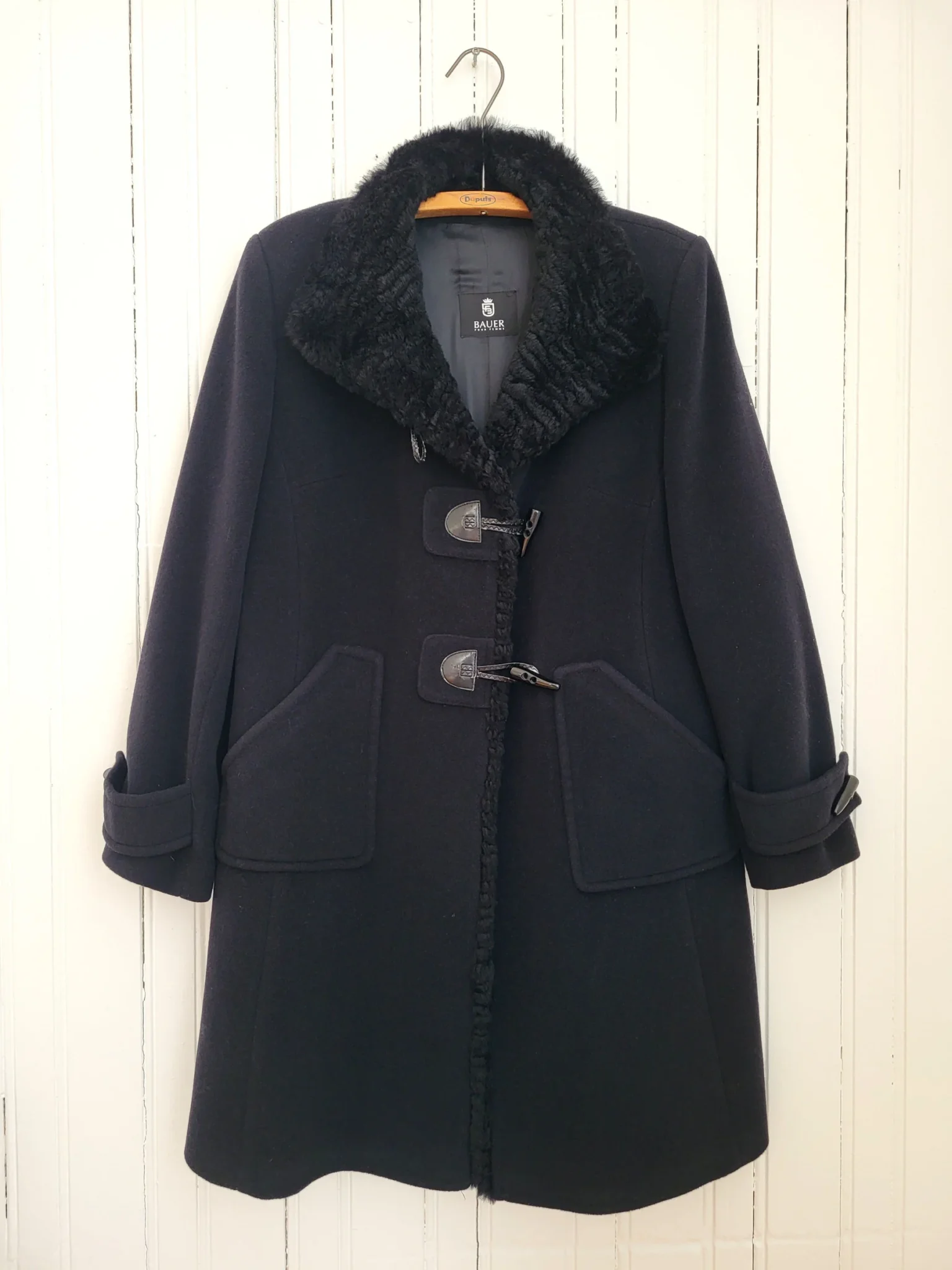 Image for Coat: 50% angora, 50% virgin wool, with rabbit fur trim. Luxury vintage piece, made in Germany