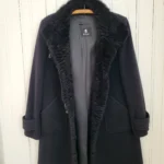 Thumbnail for Coat: 50% angora, 50% virgin wool, with rabbit fur trim. Luxury vintage piece, made in Germany