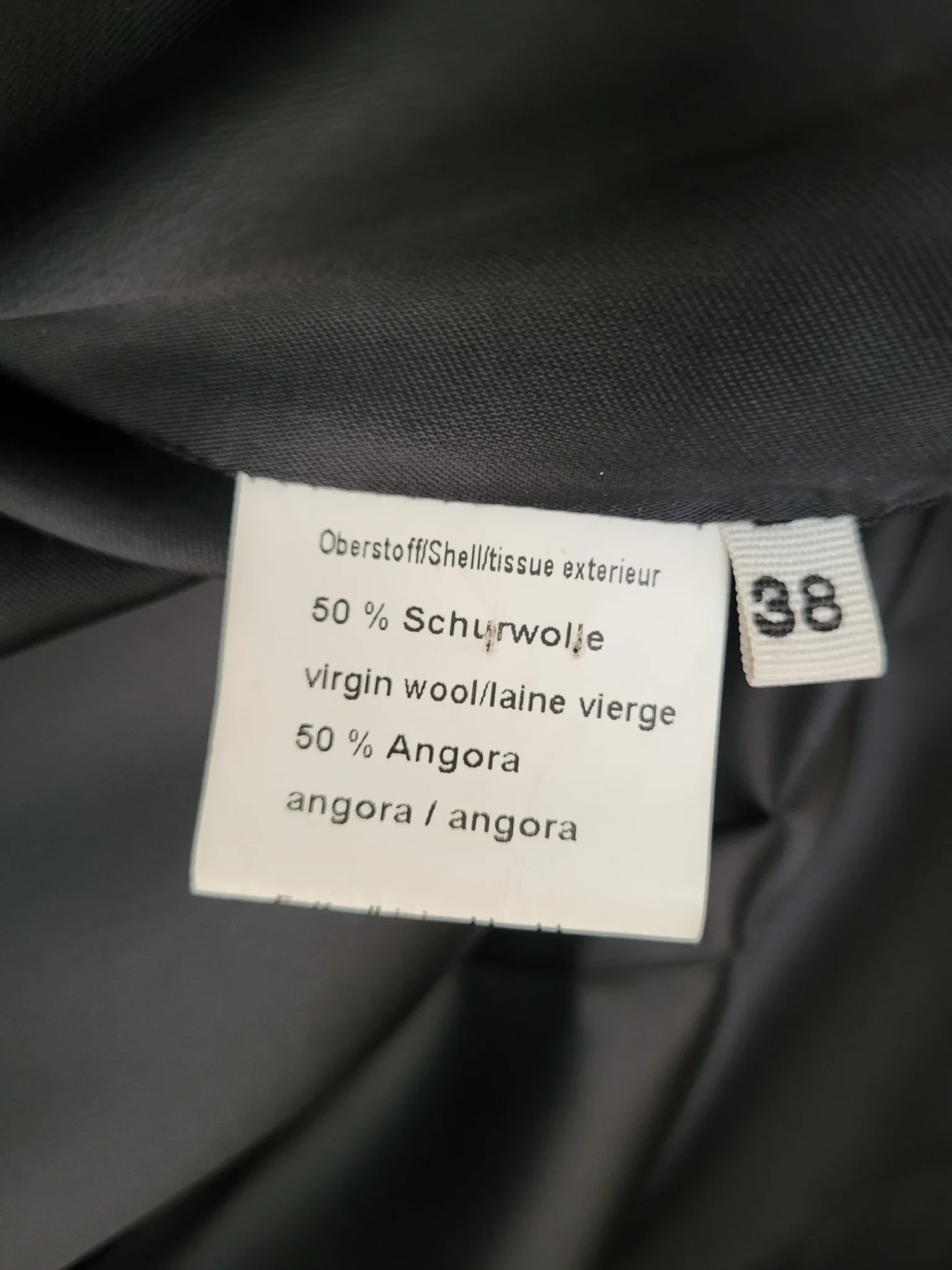 Image for Coat: 50% angora, 50% virgin wool, with rabbit fur trim. Luxury vintage piece, made in Germany
