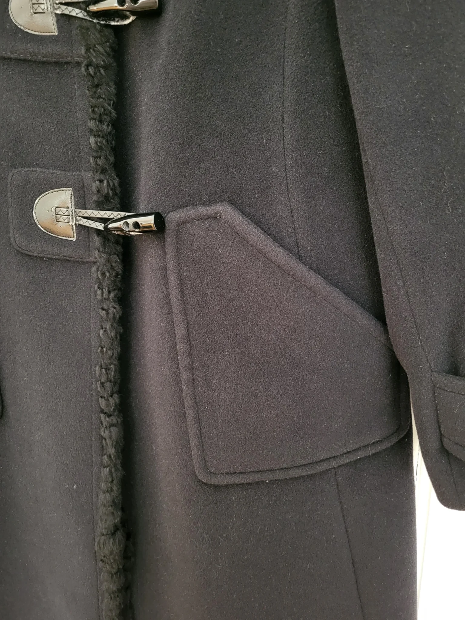 Image for Coat: 50% angora, 50% virgin wool, with rabbit fur trim. Luxury vintage piece, made in Germany