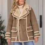 Featured thumbnail for Vintage Friitala Finland Double Breasted Suede Shearling Rancher Car Coa