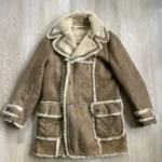 Thumbnail for Vintage Friitala Finland Double Breasted Suede Shearling Rancher Car Coa