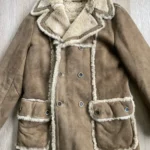 Thumbnail for Vintage Friitala Finland Double Breasted Suede Shearling Rancher Car Coa
