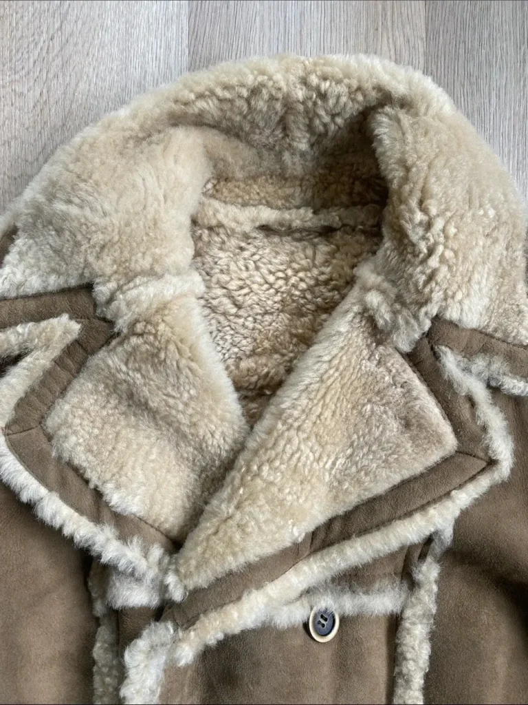 Image for Vintage Friitala Finland Double Breasted Suede Shearling Rancher Car Coa
