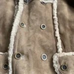 Thumbnail for Vintage Friitala Finland Double Breasted Suede Shearling Rancher Car Coa
