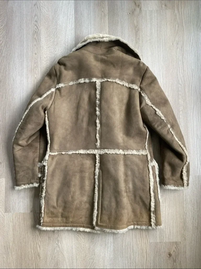 Image for Vintage Friitala Finland Double Breasted Suede Shearling Rancher Car Coa