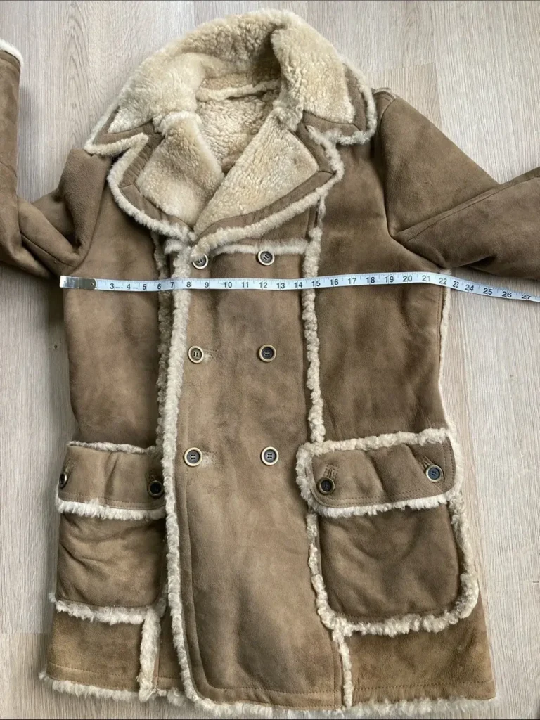 Image for Vintage Friitala Finland Double Breasted Suede Shearling Rancher Car Coa