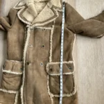 Thumbnail for Vintage Friitala Finland Double Breasted Suede Shearling Rancher Car Coa