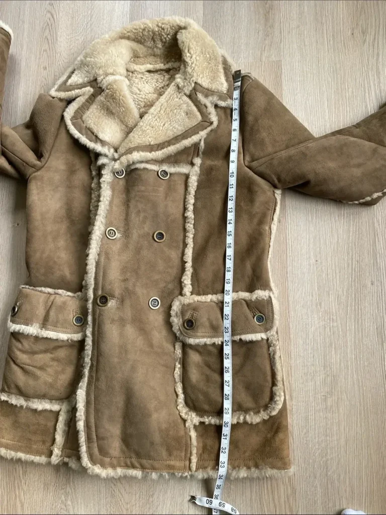 Image for Vintage Friitala Finland Double Breasted Suede Shearling Rancher Car Coa