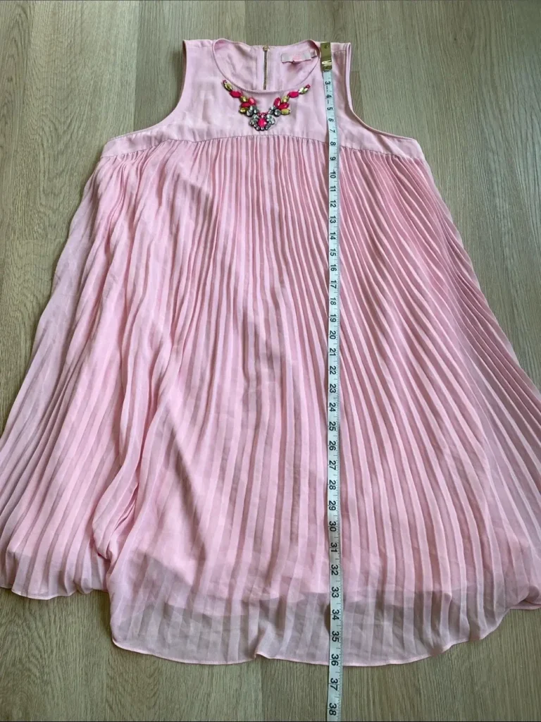 Image for Ted Baker London Arleen Pink Embellished Pleated Shift Dress Size 4