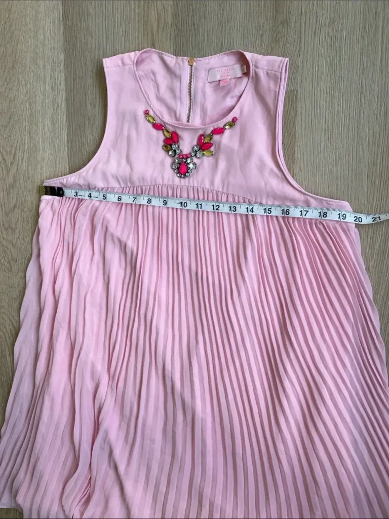 Image for Ted Baker London Arleen Pink Embellished Pleated Shift Dress Size 4