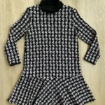 Featured thumbnail for Marc Cain Black White Knit Turtleneck Dress Flounce Hem