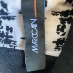 Thumbnail for Marc Cain Black White Knit Turtleneck Dress Flounce Hem
