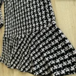 Thumbnail for Marc Cain Black White Knit Turtleneck Dress Flounce Hem
