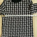 Thumbnail for Marc Cain Black White Knit Turtleneck Dress Flounce Hem