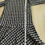 Thumbnail for Marc Cain Black White Knit Turtleneck Dress Flounce Hem