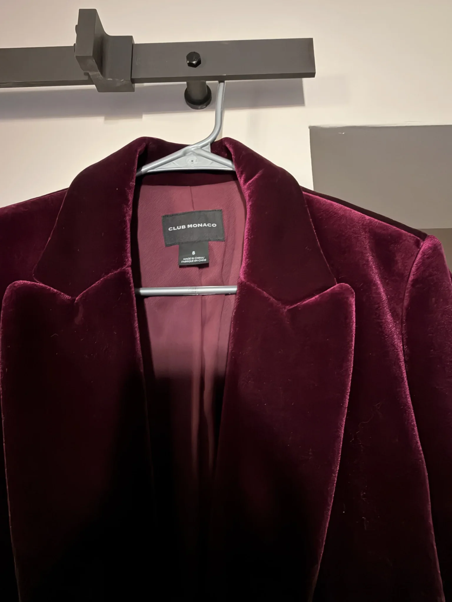 Image for Velvet blazer – burgundy