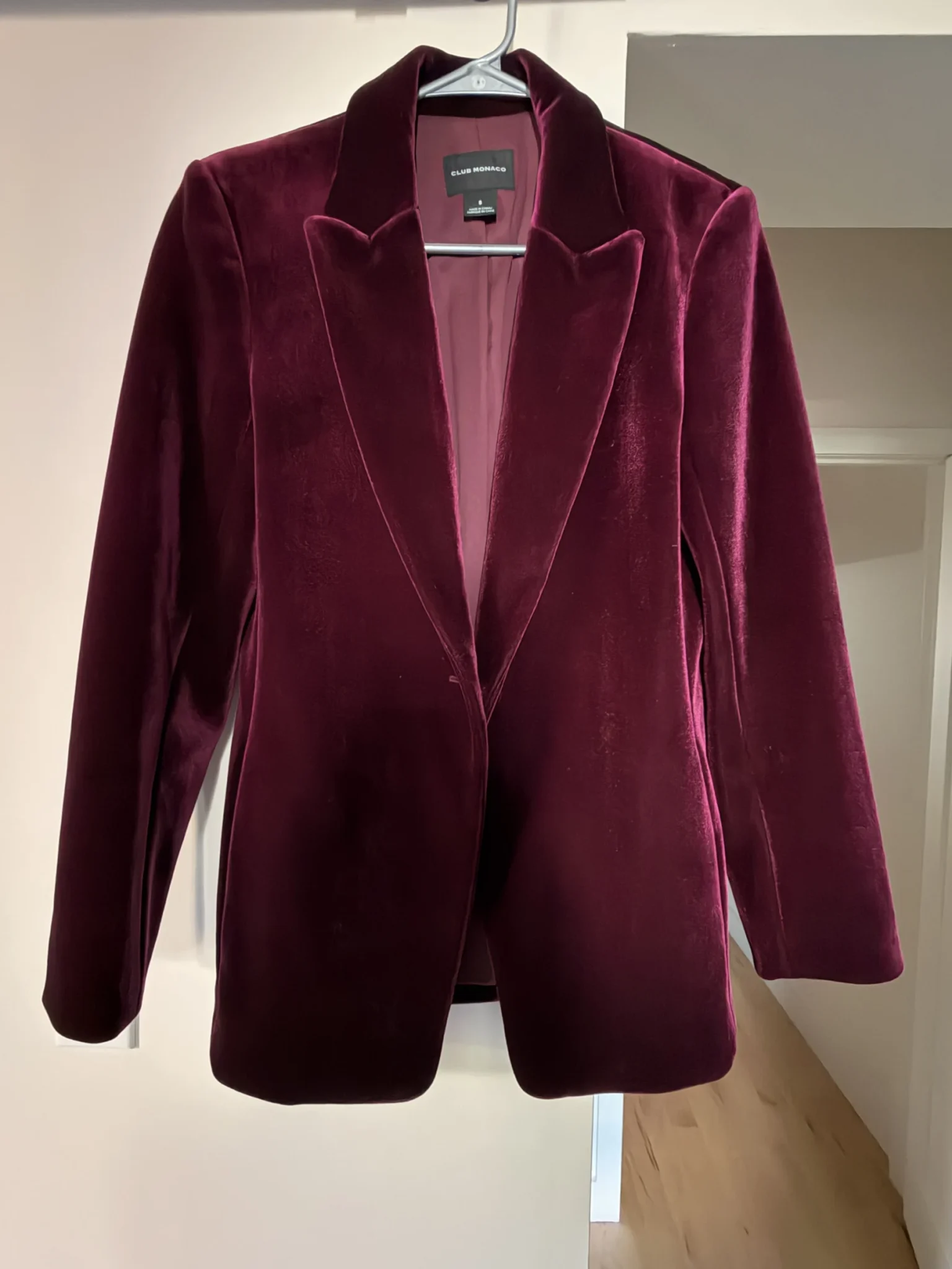 Image for Velvet blazer – burgundy