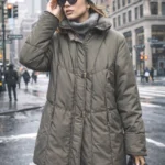 Featured thumbnail for Down and feather winter coat Olive Green