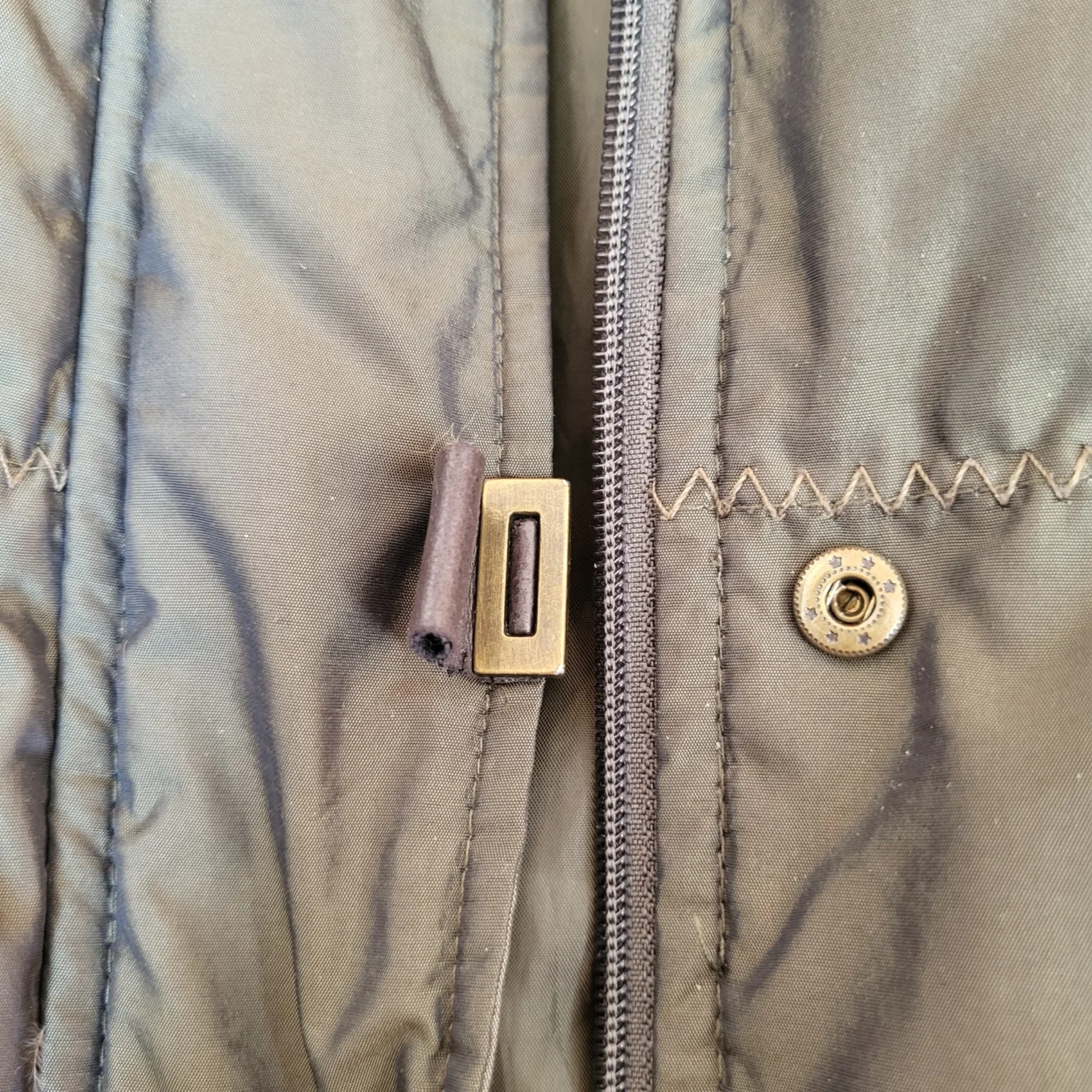 Image for Down and feather winter coat Olive Green