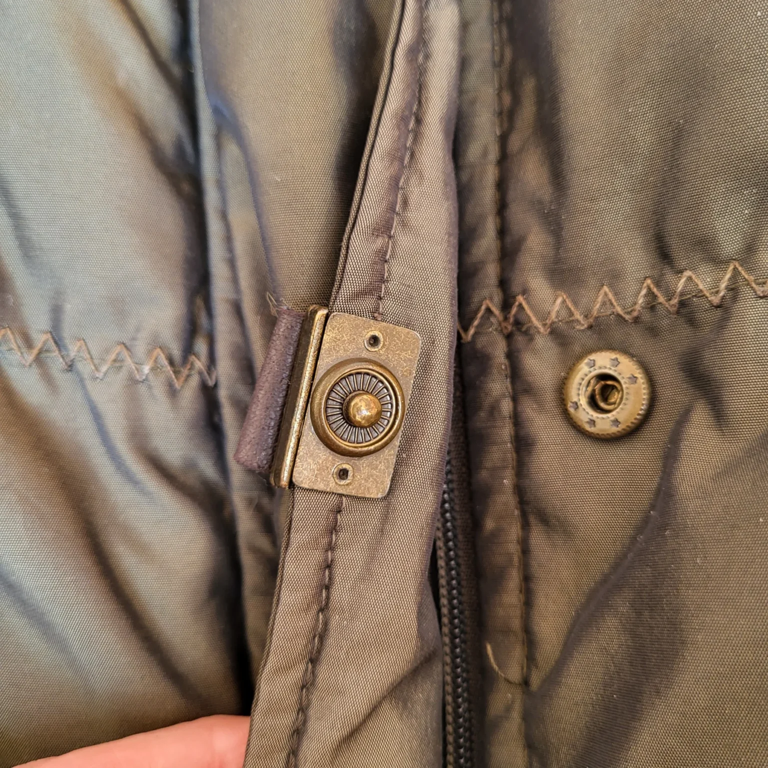 Image for Down and feather winter coat Olive Green