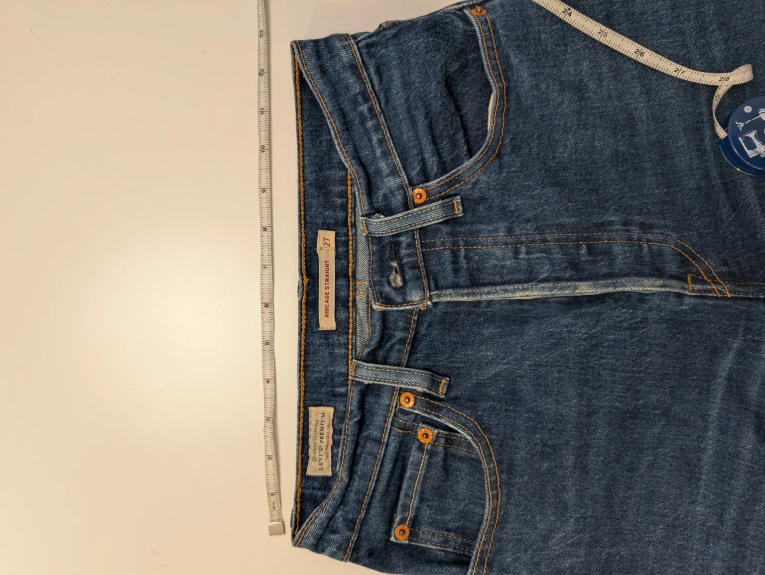 Image for Jeans Levi's ribcage straight bleu taille 27