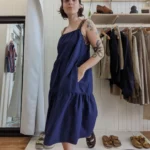 Thumbnail for Robe bleue sans manche Uniqlo fille